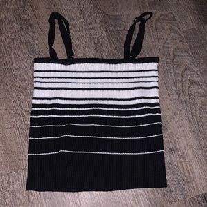 Black and white striped tank top